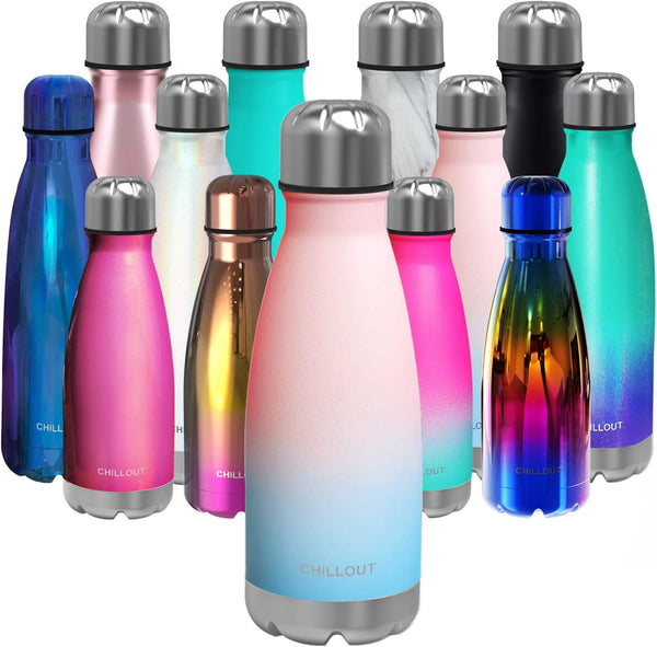 CHILLOUT LIFE Stainless Steel Water Bottle for Kids School: 12 oz Double