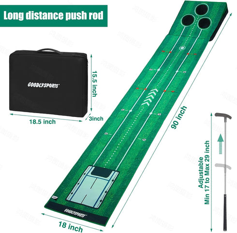 3 New Portable Golf Putting Mat, Mini Golf - Putting Green Indoor + Putting Green Outdoor - Putting Mat with Balls +
