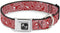 Buckle-Down Medium Dog Collar, Bandana/Skulls Red/White, 1" Wide, Fits 11-17" Neck