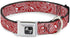 Buckle-Down Medium Dog Collar, Bandana/Skulls Red/White, 1" Wide, Fits 11-17" Neck