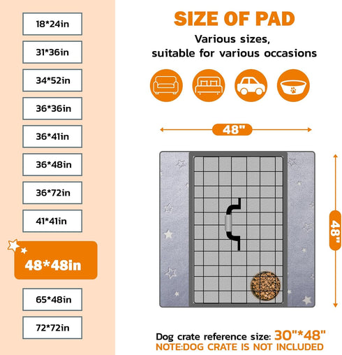 2 Pack 48 48 LOOBANI Washable Pee Pads for Dogs, Fast Absorption Reusable Puppy Pads, Waterproof Whelping Mats, Non