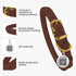BronzeDog Rolled Leather Dog Collar with QR ID Tag - Adjustable Soft Round Collars for Small Medium Large Dogs Puppy
