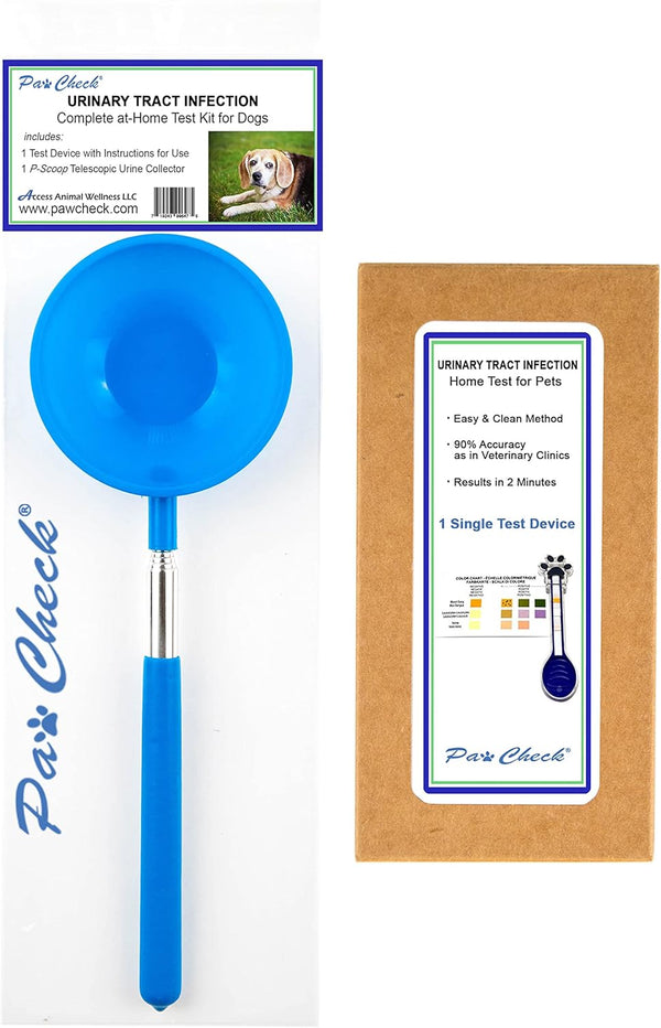 PawCheck UTI Test Kit for Dogs with Reusable P-Scoop Telescopic Urine Collector