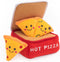 ZippyPaws Burrow Food Buddies Pizza Box, Interactive Hide and Seek Dog Toys, Colorful Squeaky Plush Puzzles for Small &