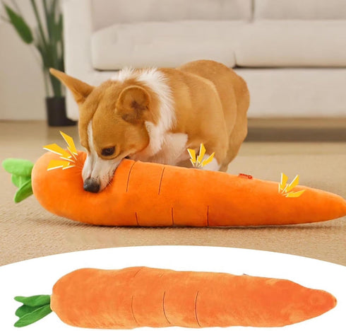 Generic 75cm Squeaky Carrot Plush Dog Toy, Soft Stuffed Chew Toy for Puppy