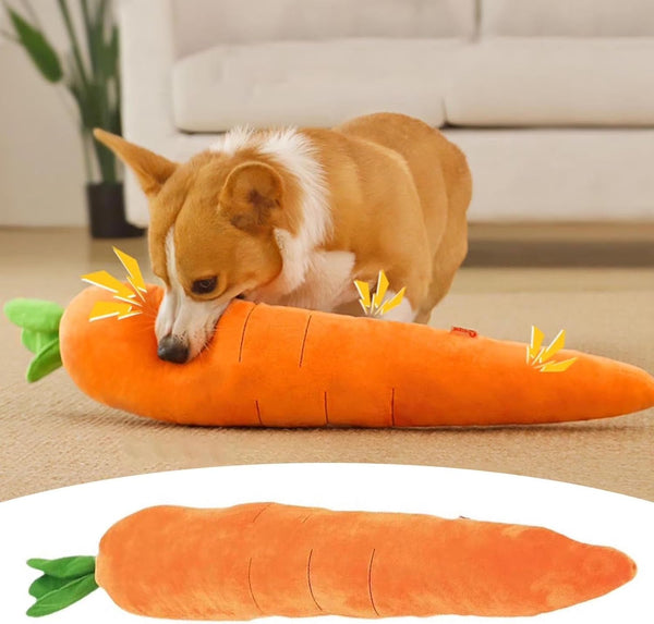 Generic 75cm Squeaky Carrot Plush Dog Toy, Soft Stuffed Chew Toy for Puppy