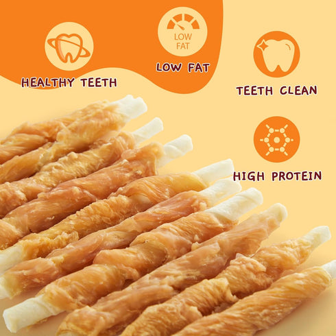 6 oz Jungle Calling Dog Treats, Chicken Wrapped Rawhide Sticks for Dogs, Delicious and Nutritious Training Reward