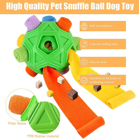 Dog Snuffle Ball - Interactive Puzzle Toys for Natural Foraging Skills, Slow Feeder for Training and Stress Relief