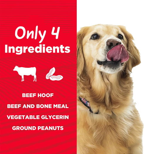 Country 100% 2 Pack Kitchen Stuffed Beef Hoof Peanut Butter Flavor Dog Treat, Natural, Long Lasting