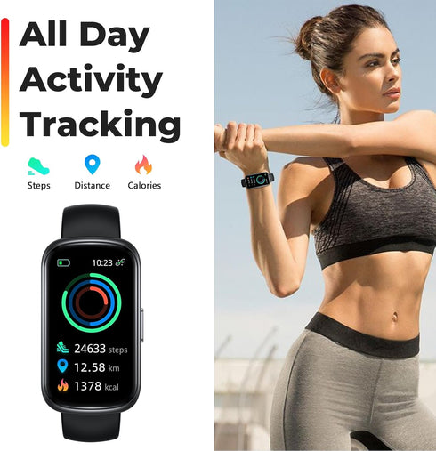 Fitness Tracker Watch with Heart Rate Monitor, 3ATM Waterproof, Health Activity Tracker, Smartwatch for Men and Women,