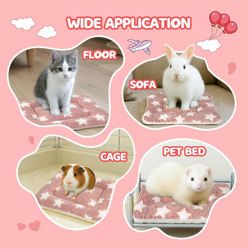 2 Pack 10 13 Inch Bunny Bed - x Rabbit Pee Pads Bedding - Washable and Thickness Upgrade(Pink,M)