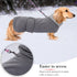 Geyecete Dachshund Sweater, Jacket, Winter Coat with Padded Fleece Lining, Snowsuit - Gray - Size M