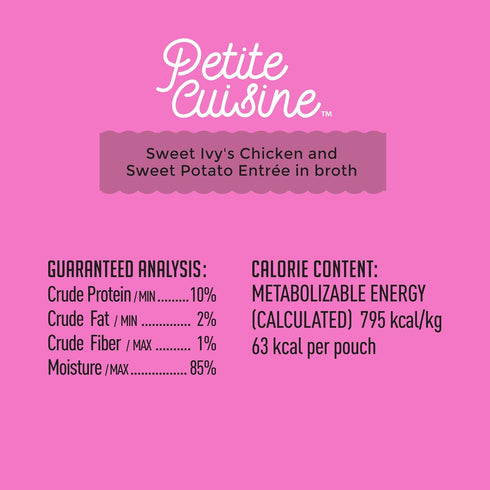 PETITE CUISINE Grain-Free Wet Cat Food, Sweet Ivy's Chicken & Sweet Potato, 24 Cans 2.8 oz