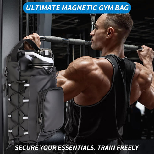 Xan Concept Magnetic Gym Bag for Men and Women,Water Bottle Bag with Phone Pockets & Shoulder Strap,Powerful Magnet Gym