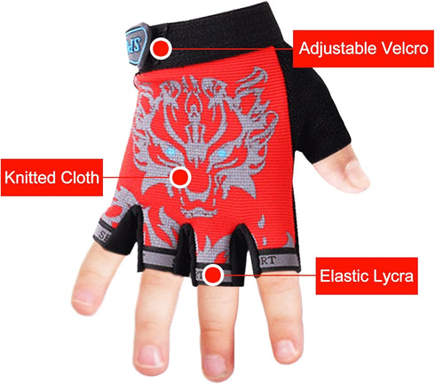 Luwint Kids Sport Gloves for Fishing, Workout, Cycling Training, Ages 4-12