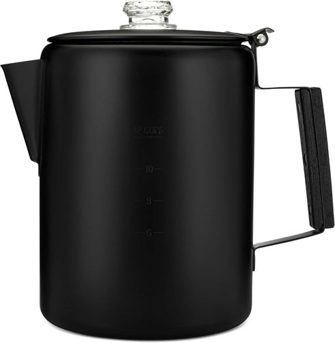 COLETTI Bozeman Black Percolator Coffee Pot Camping Coffee Pot Americas Sleekest Percolator