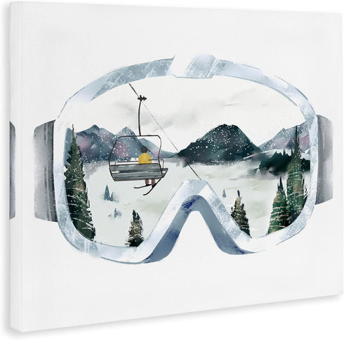 Stupell Industries Ski Mountain Reflection Canvas Wall Art, 16x20, Designed by Ziwei Li