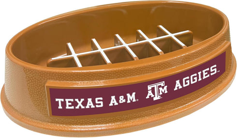 NCAA Super-Bowl Texas A&M Slow Feeder Dog Bowl - Football Design for Healthy Digestion, Non-Slip for Dogs & Cats