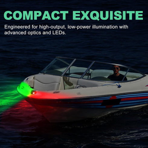 TRUTIDAL 12V Bow Lights for Boats,Boat Navigation Lights LED Waterproof Red and Green boat running lights for Fishing