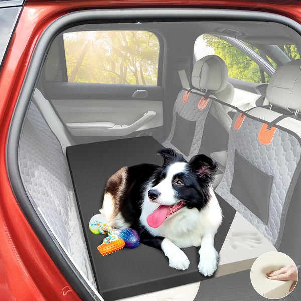 Dog Car Bed for Back Seat Cover, Supportive Foam Pet Mat Cushion