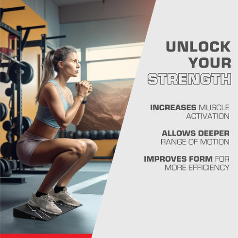 Squat Wedge Block for Weight Lifting, Adjustable Angle Ramp Blocks for Home Gym Squatting Workout