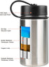 Tahoe Trails 12 oz Double Wall Vacuum Insulated Water Bottle, Stainless Steel, Jasper