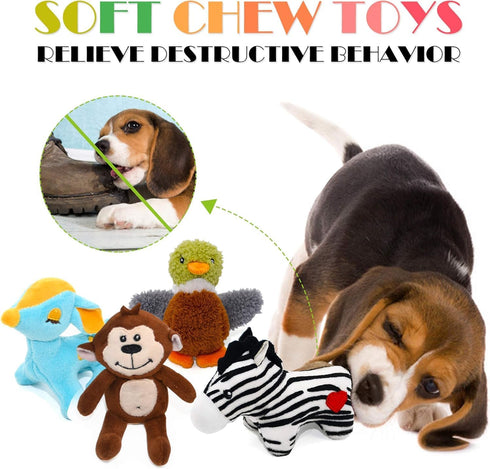 SHARLOVY Dog Squeaky Toys for Small Dogs, Stuffed Animal Chew Toy, Soft Plush Pet Toys Pack of 12 in Gift Box
