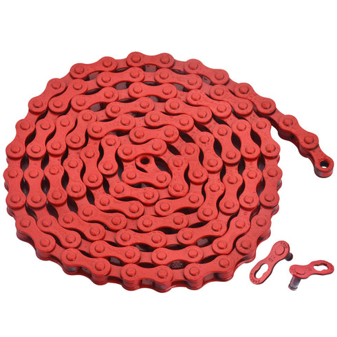 ZONKIE Single-Speed Bicycle Chain, 1/2 x 1/8 Inch 116 Links (Red)
