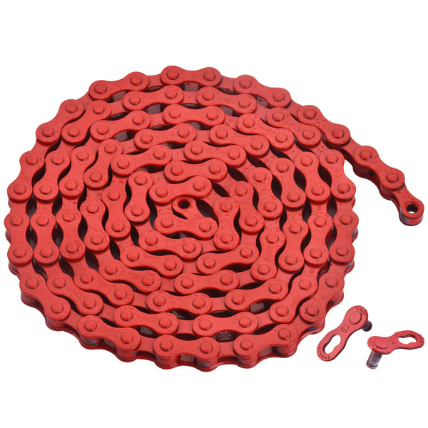 ZONKIE Single-Speed Bicycle Chain, 1/2 x 1/8 Inch 116 Links (Red)