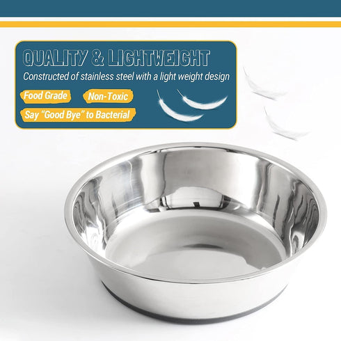 PEGGY11 Lightweight Stainless Steel Cat Bowls, 1.8 Cup, 2 Pack
