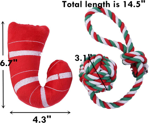 JPB 4 Pack Christmas Dog Toys - Squeaky Plush Puppy Toy for Small Dogs