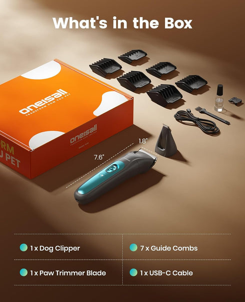 Trimmer 2 1, 2000mAh Trimmer oneisall LED Light Dog Clippers, Cordless Dog Grooming Kit in Pet Grooming Clippers Paw