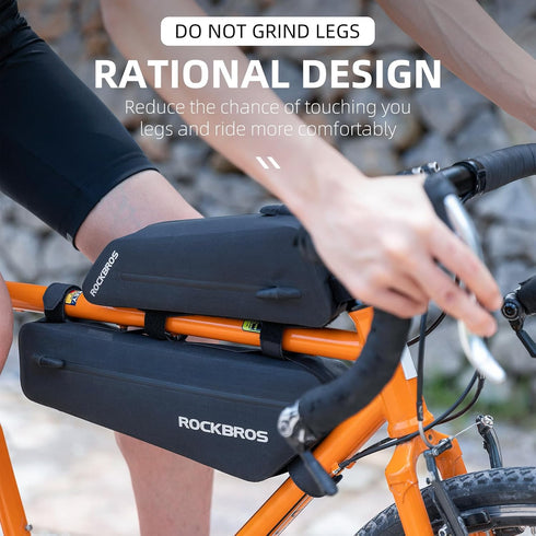 ROCKBROS Bike Top Tube Bag - Waterproof Frame Pouch for Super 73, Cycling Accessories, 2 Pieces Combi
