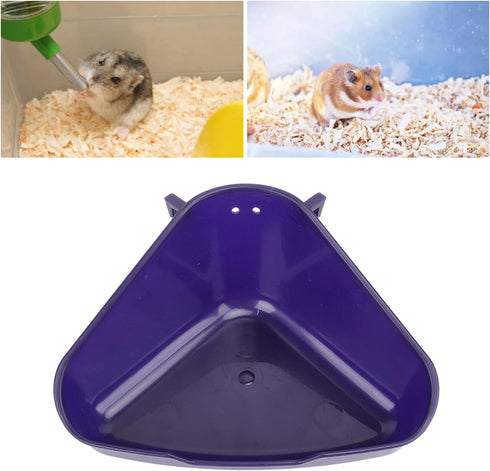 Triangle Corner Potty Sandbox, Plastic Wall Hanging Anti Splashing Small Animals Litter Box Bath Tub Container