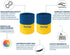 Muztaga Sports Wristbands for Men & Women - Blue & Yellow Two-Tone Soft Breathable Terry Cloth | Moisture Wicking
