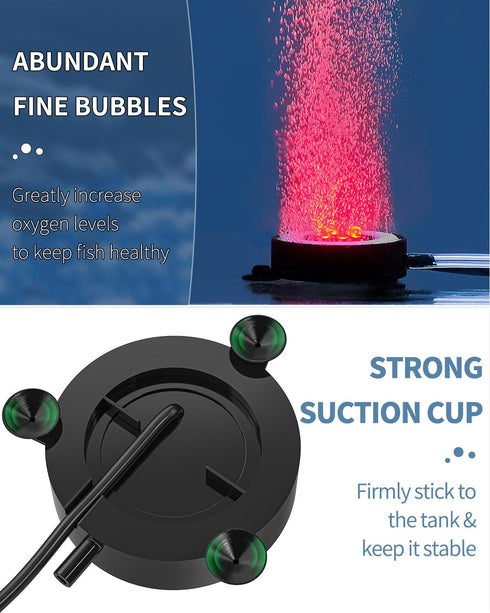 Uniclife Aquarium Volcano Ornament Kit with Air Stone Bubbler and Red LED Light for Fish Tank Decoration