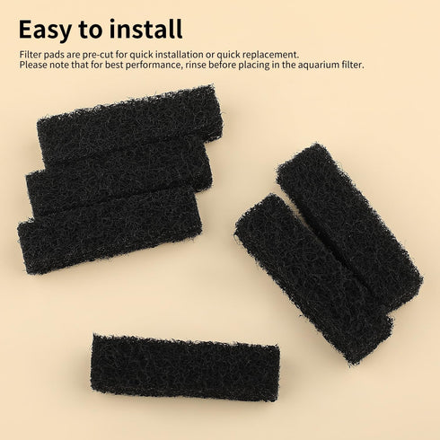 6PCS Filter Pads for Aqueon, Carbon Reducer Sponge Replacement Filter Cartridges for Quietflow LED PRO