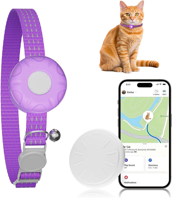 HONGTOP H Cat GPS Tracker for Cats, Cat GPS Tracker Collar with Safety Elastic