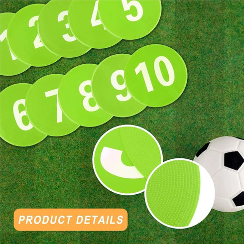 KaiYeA 10Pcs Spot Markers Numbered Floor Spot Markers Speed Agility Gym Floor Exercise Anti Slip Training Mat for Kids