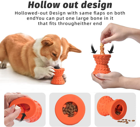Interactive Treat Dispensing Puppy Toys, Dog Bones for Aggressive Chewers, Tough Chew Toy Bone