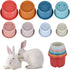 XIHIRCD 8pcs Stacking Cups for Rabbits, Multi-Color Reusable Rabbit Nesting Toys Stackable Bunny