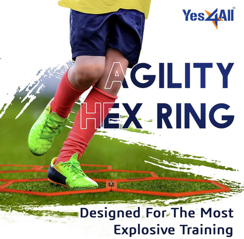 Yes4All Hex Agility Rings/Speed Rings with Carrying Bag for Agility Training