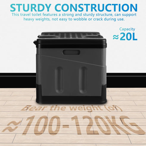 Setup BESTOYARD Folding Portable Toilet for Adults Lightweight Travel Potty Lidded Design Easy Camping Accessory