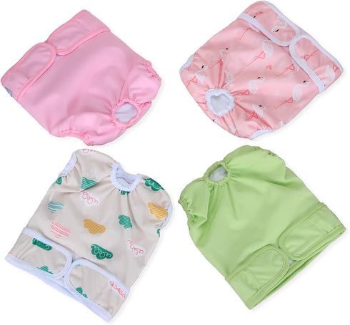 Teamoy Female Dog Diapers for Heat 4-Pack, Reusable Dog Period Diaper Wraps