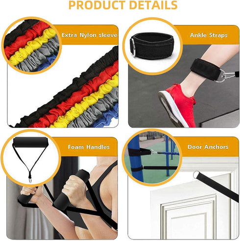 Resistance Bands Set, 20lbs to 40lbs Exercise Bands with Handles for Heavy Resistance Training