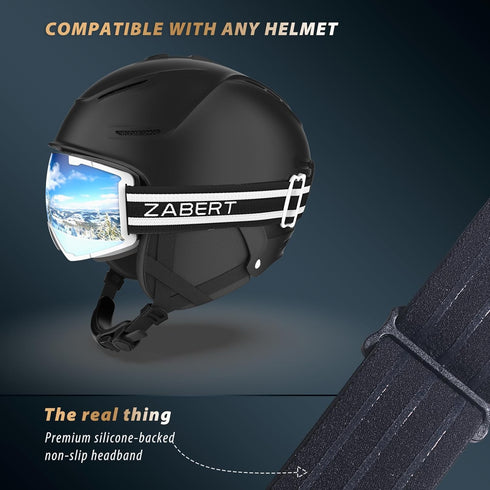 OTG Over Glasses Ski Goggles, Stylish Comfy Snowboard Goggles for Adult Men Women Youth, Anti-fog 100% UV Protection