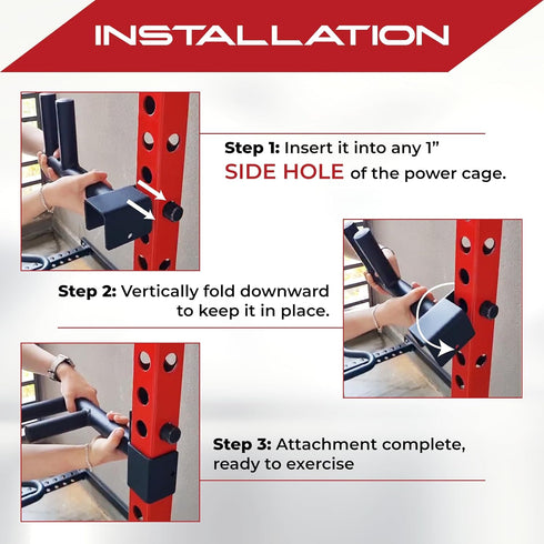Yes4All 350 LBS Capacity Dip Bars for 2x2 with 1" SIDE Hole Power Cage, Squat Rack Attachments for Dips, Pull Up,