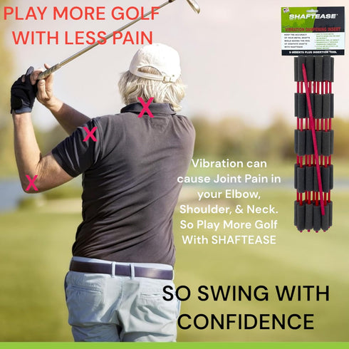 Golf Shaft Vibration Dampening Inserts - Metal Golf Shafts, Stops Unwanted Vibration, Includes 9 Inserts & Tool