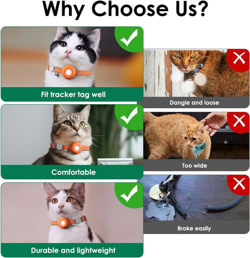 ZFSJTAG GPS Tracker for Cats, Cat GPS Tracker, Compatible with Apple Find My App (Only iOS), No Monthly Fee, Waterproof