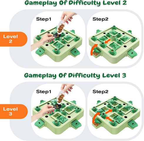 3 KADTC Dog Chess Puzzle Toy, Large Size, Levels of Step-by-Step Challenge, Beginner to Advanced Slow Feeder & Mental